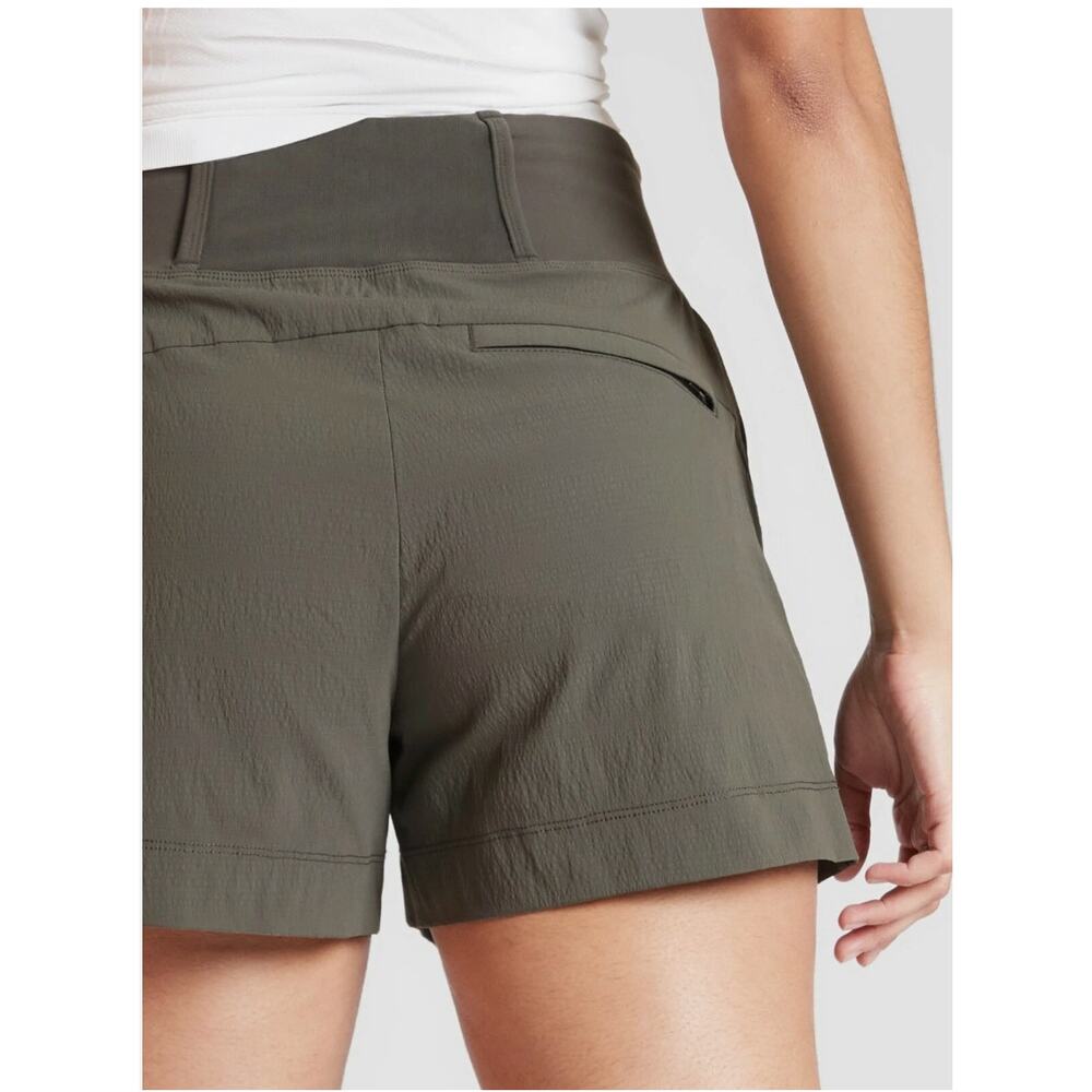 ATHLETA NWT Trekkie North Shorts in Mountain Olive Green // 24 - Picture 4 of 15